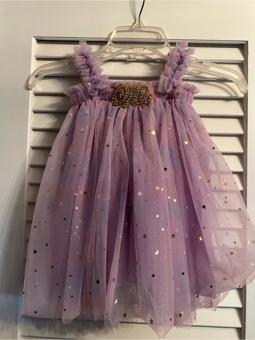 Lilac Star Tulle Kids Costume Dress - Sparkle Party Outfit